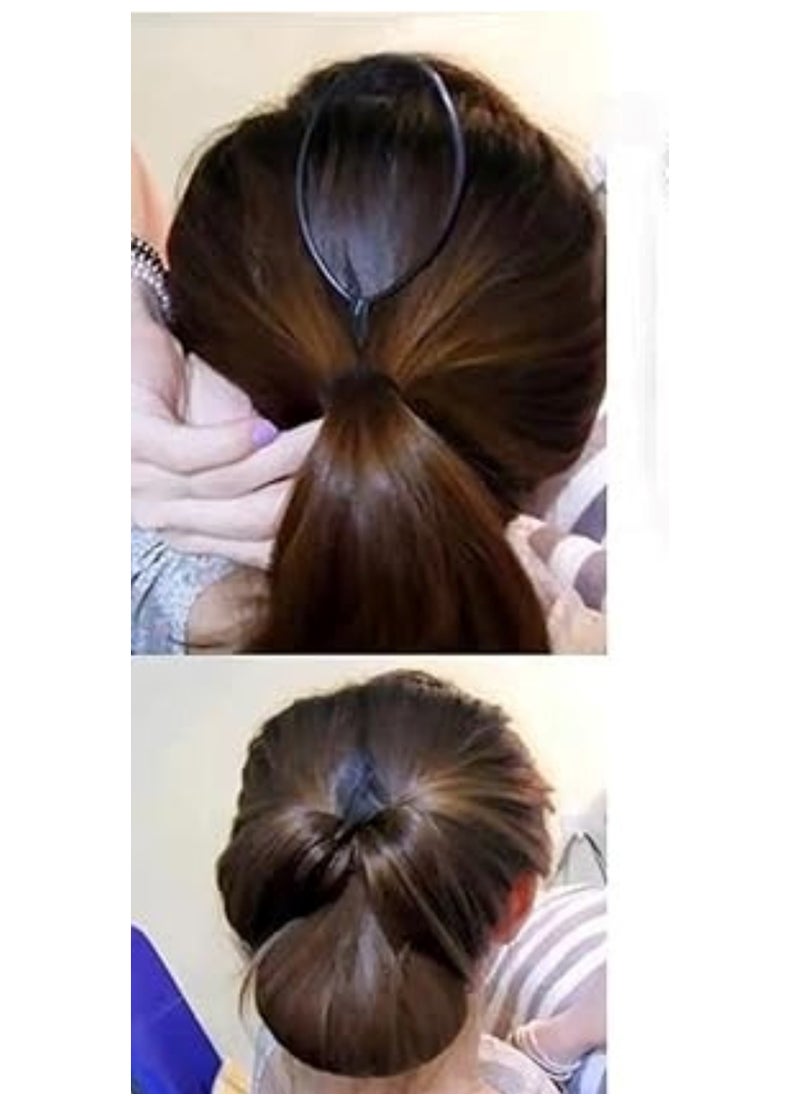 Huitich 4 Pcs Hair Topsy Tail Tool Set Black  - Image 3