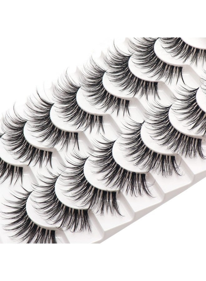 Losha Eyelashes Wispy Lashes Natural Look 8 Pairs Clear Band False Eyelashes Handmade Reusable Fake Eye Lashes Pack (G1) - Image 3