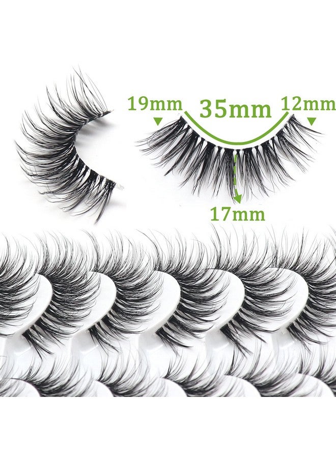 Losha Eyelashes Wispy Lashes Natural Look 8 Pairs Clear Band False Eyelashes Handmade Reusable Fake Eye Lashes Pack (G1) - Image 2