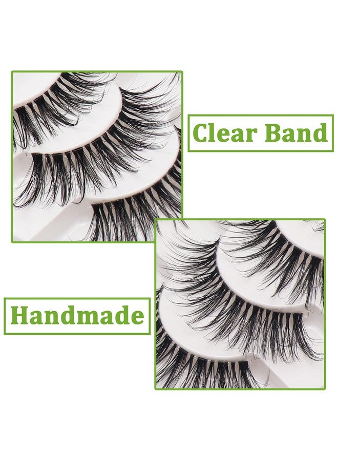 Losha Eyelashes Wispy Lashes Natural Look 8 Pairs Clear Band False Eyelashes Handmade Reusable Fake Eye Lashes Pack (G1) - Image 5