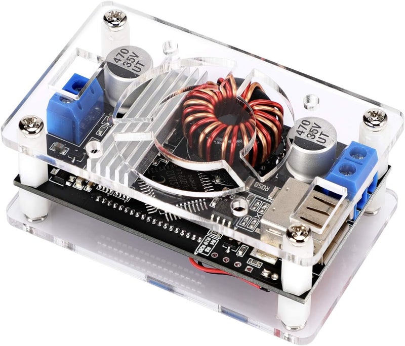 DROK Adjustable Voltage Regulator, DC Buck Boost Converter 6-30V to 0.5-30V 4A 60W 5V 24V Voltage Converter, 12V Power Supply Step Up Step Down Transformer with USB Port Case LCD Display Volt Amp - Image 5