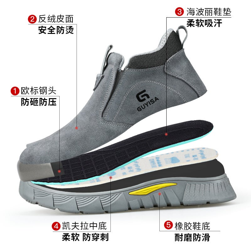 Labor Protection Shoes, Anti-Smash And Anti-Puncture, Men'S Winter Welding Shoes, Anti-Velvet, Anti-Scalding, Anti-Spark, Wear-Resistant, Welding Work Safety Shoes - Image 3