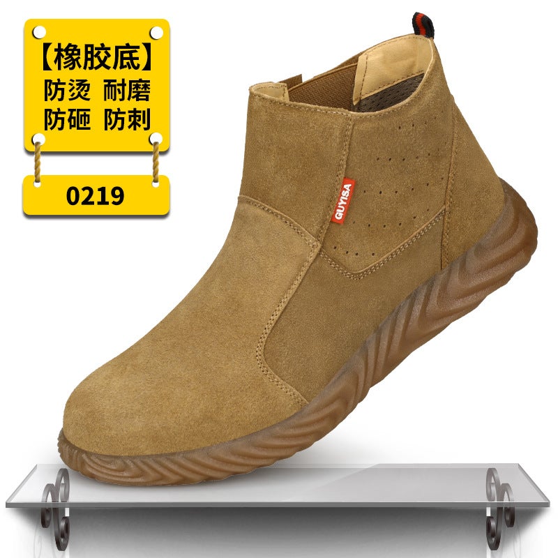 Labor Protection Shoes, Anti-Smash And Anti-Puncture, Men'S Winter Welding Shoes, Anti-Velvet, Anti-Scalding, Anti-Spark, Wear-Resistant, Welding Work Safety Shoes - Image 1