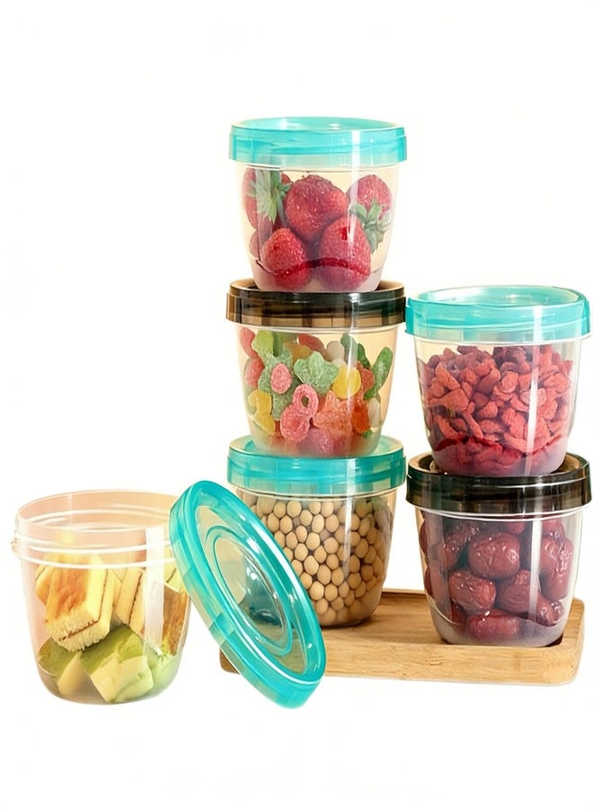 ZENSEWEN 6-Pack 16 Oz Airtight Food Storage Containers with Twist Top Lids - Leakproof, BPA-Free Plastic Meal Prep Containers - Microwave, Freezer & Dishwasher Safe for Soup, Snacks & Kitchen Organization - Image 1