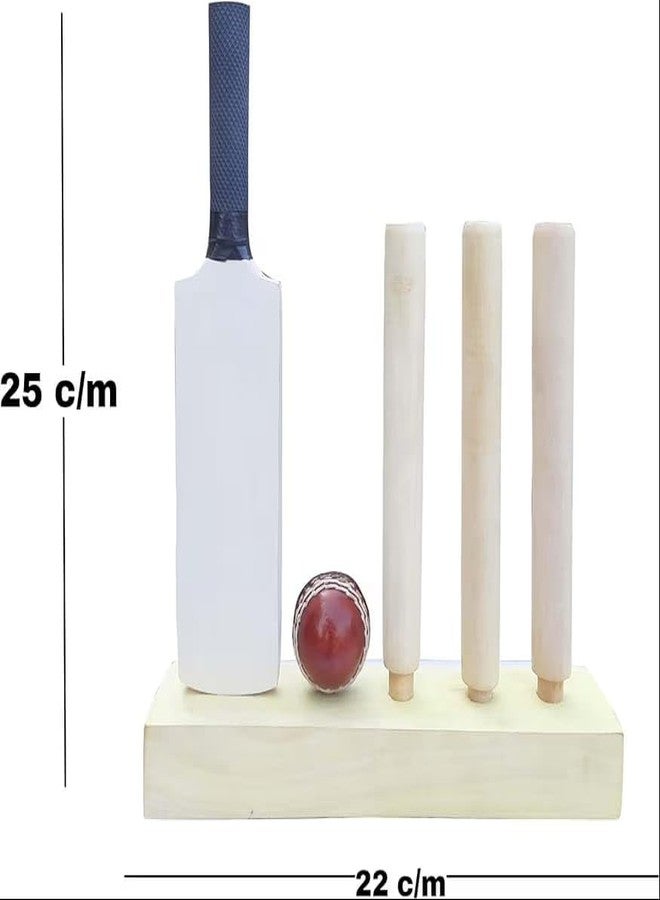 AEM™ Show Piece Miniature Cricket Bat Stump and Cricket Ball Autograph Cricket Bat for Signature with Mini Cricket Ball and Stump Use for Show Piece and Gift Purpose Handicraft - Image 4