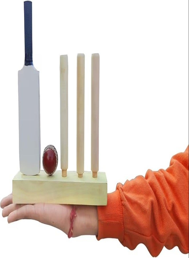 AEM™ Show Piece Miniature Cricket Bat Stump and Cricket Ball Autograph Cricket Bat for Signature with Mini Cricket Ball and Stump Use for Show Piece and Gift Purpose Handicraft - Image 5