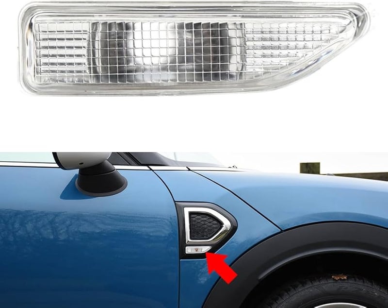 حامل مصباح علامة جانبية من الأبيض ABS للمصد الأمامي الأيمن لميني كوبر كانتريمان F60 2017-2021 - Image 5