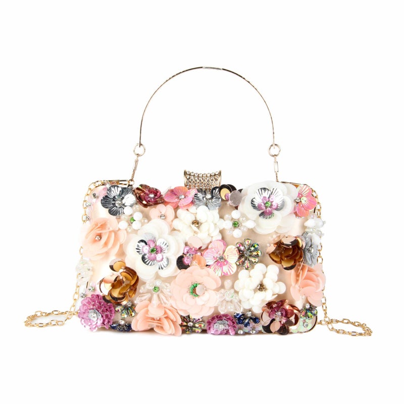 Lanpet Women Clutches Flower Evening Handbag Chain Strap Shoulder Bag - Image 1
