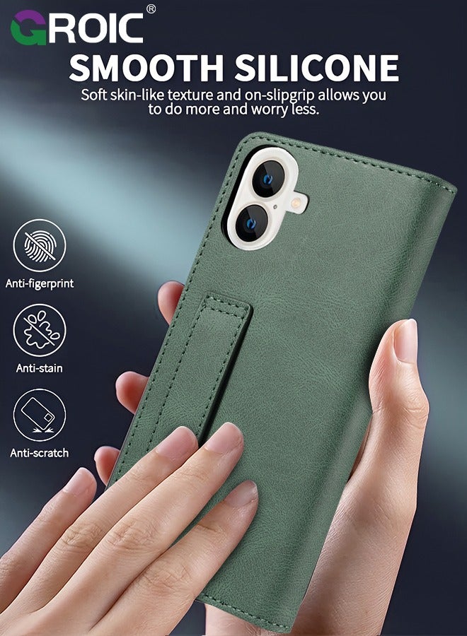 GROIC For iPhone 16 Plus Case,Luxury Leather Wallet Cover, Leather Wallet Case Classic Design with Card Slot and Magnetic Flip Flip Folding Case for iPhone 16 Plus Phone Shell 6.7'' - Image 2