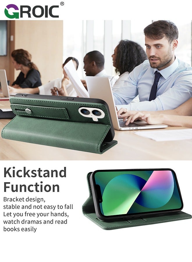 GROIC For iPhone 16 Plus Case,Luxury Leather Wallet Cover, Leather Wallet Case Classic Design with Card Slot and Magnetic Flip Flip Folding Case for iPhone 16 Plus Phone Shell 6.7'' - Image 4