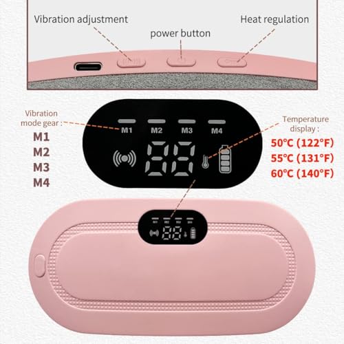 ANTIL'S Portable Cordless Heating Pad for Menstrual Pain Relief | Adjustable 3 Heat & 4 Massage Modes | Rechargeable Belly and Back Warmer for Women | Period Cramp Relief Belt – - Image 3