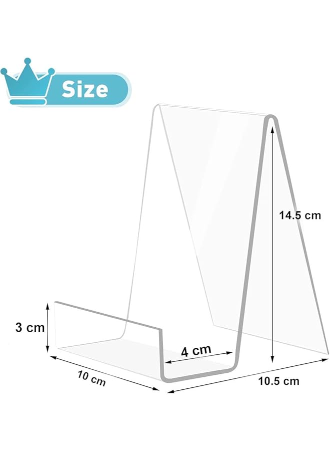 erorex Clear Acrylic Display Stand 6 Pack Acrylic Book Stand 14.5 Cm Book Display Stand Clear Display Stand For Displaying Pictures Books Music Sheets Notebooks Cds Etc A  - Image 4