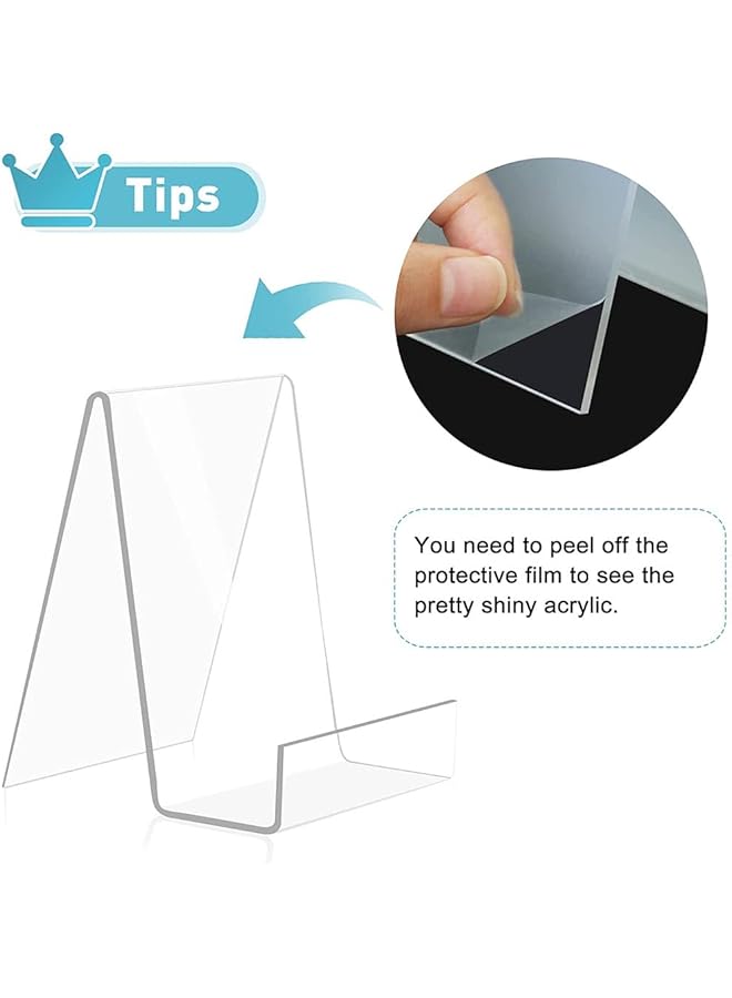 erorex Clear Acrylic Display Stand 6 Pack Acrylic Book Stand 14.5 Cm Book Display Stand Clear Display Stand For Displaying Pictures Books Music Sheets Notebooks Cds Etc A  - Image 2