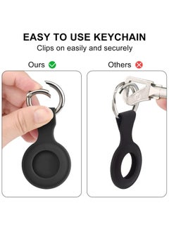 راكسوم حامل Airtag من السيليكون الناعم مع سلسلة مفاتيح مقاومة للماء، غطاء Airtag لعلامة Airtag Key Finder Tracker Finder باللون الأسود  - Image 5