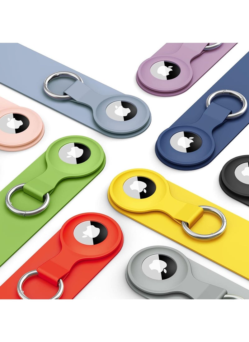 Raxoom - Soft Silicone Airtag Holder with Keychain Waterproof Airtag Case Airtag Cover for Air tag Key Finder Tracker Finder Black - Image 1