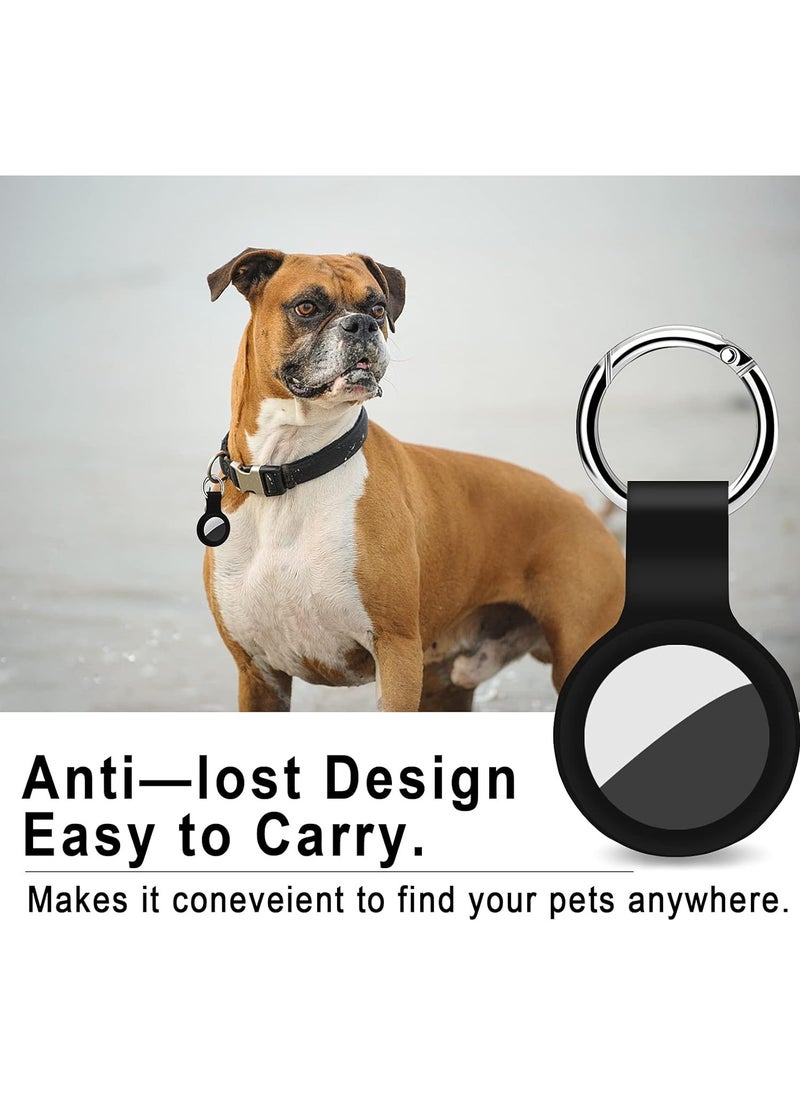 راكسوم حامل Airtag من السيليكون الناعم مع سلسلة مفاتيح مقاومة للماء، غطاء Airtag لعلامة Airtag Key Finder Tracker Finder باللون الأسود  - Image 1