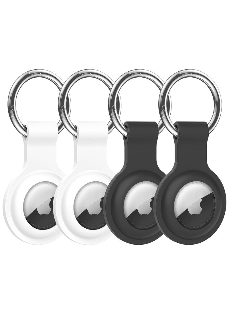 راكسوم حامل Airtag من السيليكون الناعم مع سلسلة مفاتيح مقاومة للماء، غطاء Airtag لعلامة Airtag Key Finder Tracker Finder باللون الأسود  - Image 2