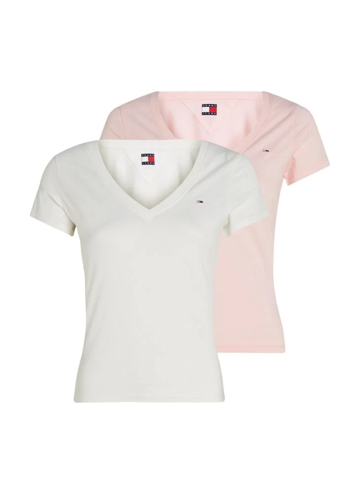 TOMMY JEANS 2 Pack Of Logo V-Neck T-Shirt