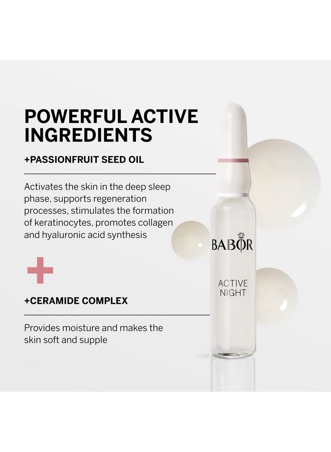 Babor Active Night Ampoule Serum Concentrates Hyaluronic Acid Serum Hydrating Night Treatment For Dry And Damaged Skin Moisturizing Serum 7 Day Treatment - Image 3