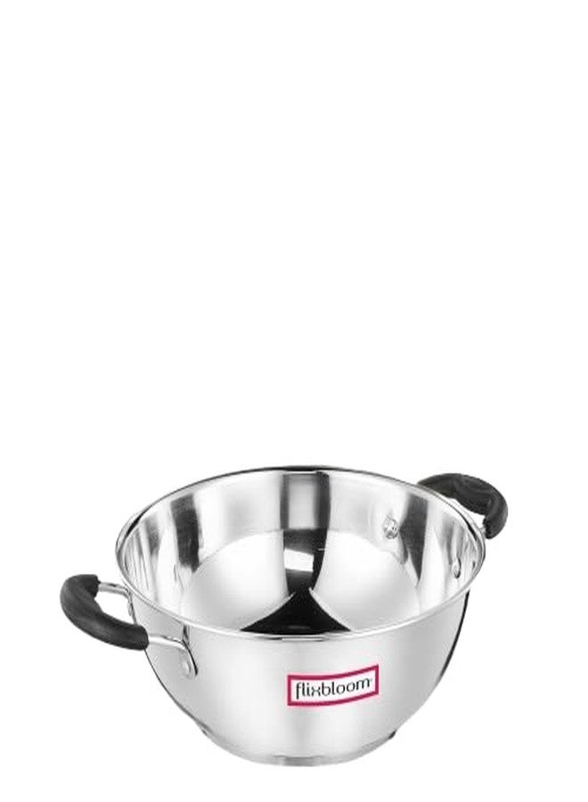 Flixbloom imperious 2 Litre Stainless Steel Triply Bottom's Coalition Induction Safe | LPG Friendly Deep Kitchen Cookware Kadai/Kadhai for Cooking - Image 1