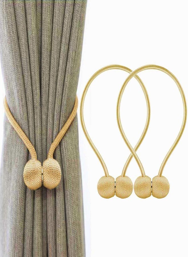 INOVERA (LABEL) 2 Pieces Window Curtain Tiebacks Drapery Hold-Backs Band for Office Home Decorative (Pair 1, Gold) - Image 1