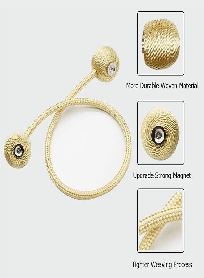 INOVERA (LABEL) 2 Pieces Window Curtain Tiebacks Drapery Hold-Backs Band for Office Home Decorative (Pair 1, Gold) - Image 3