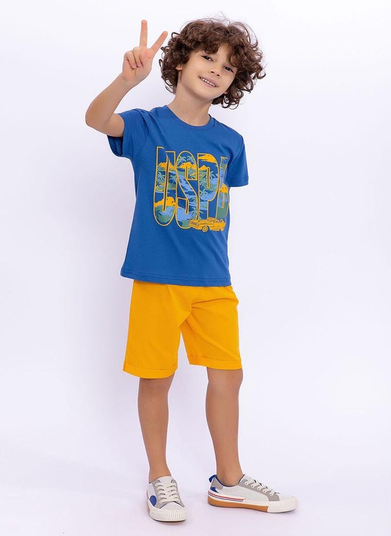 U.S. Polo Assn. U.S. Polo Assn. Boys Cobalt Bermuda Set - Image 1