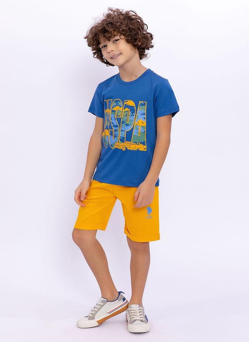 U.S. Polo Assn. U.S. Polo Assn. Boys Cobalt Bermuda Set - Image 2