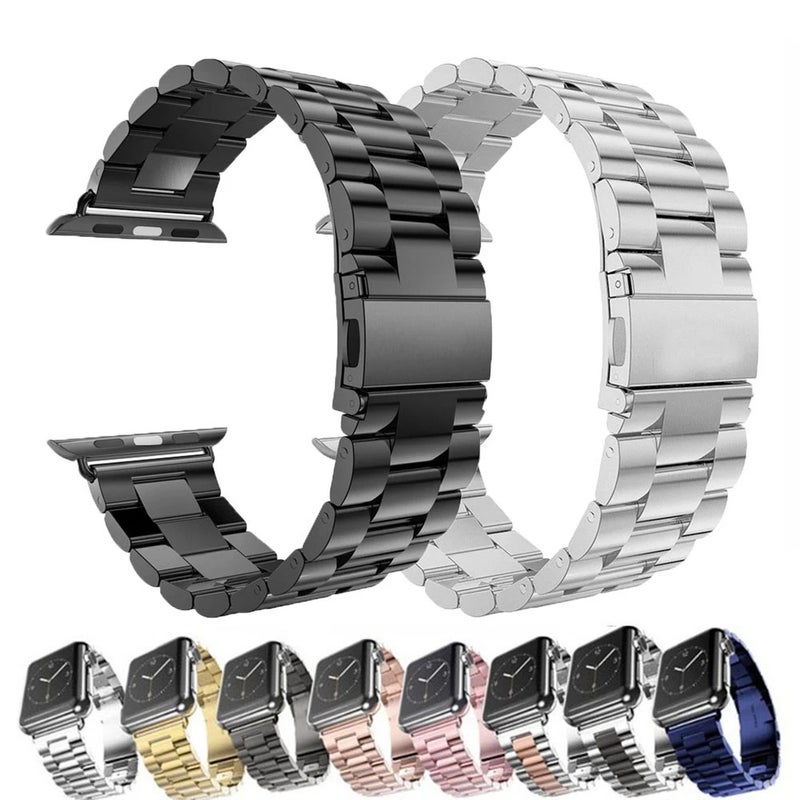 Bluejw Luxury Stainless Steel Replacement Watch Strap for Apple Watch 45mm 44mm 42mm 41mm 40mm – Durable Metal Sport Bracelet Band - Image 2