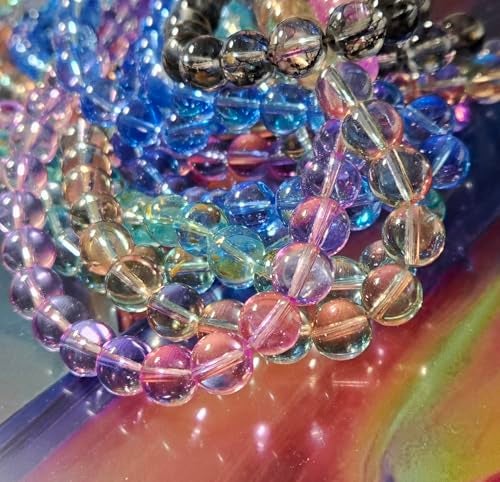 Linpeng 10mm Glass Beads for Bracelets, Round Glacier Calligraphy Beads, DIY Jewelry Supplies, Gift for Beader, 1 lb, 400 pcs - Image 5