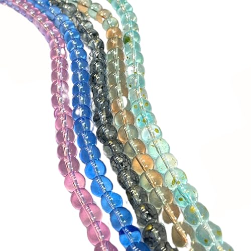 Linpeng 10mm Glass Beads for Bracelets, Round Glacier Calligraphy Beads, DIY Jewelry Supplies, Gift for Beader, 1 lb, 400 pcs - Image 1