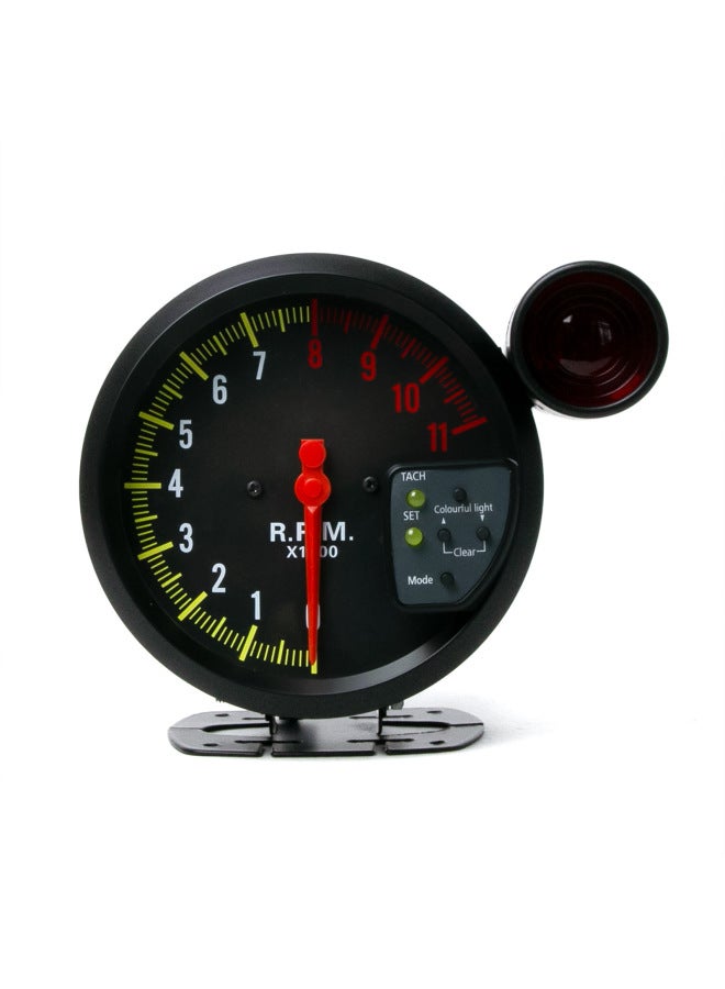 5inch Tachometer Car Tachometer 12v Car Modified Digital Instrument 7 Colors, Available In Black And White Colors