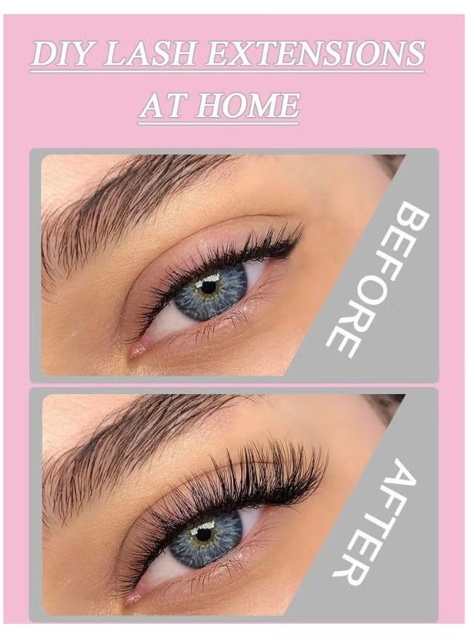 Generic False Lashes Individual Packs 120 Tufted Lashes DIY Lash Extensions False Lashes Natural Look Reusable Eyelash Glue Bonding Black  - Image 4