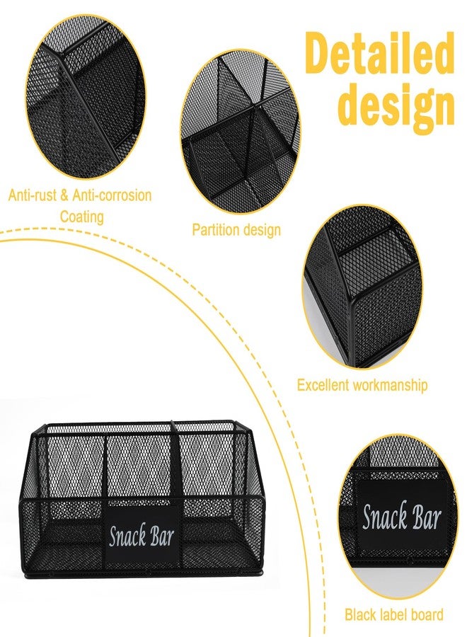 Xbopetda Snack Organizer for Countertop, Metal Snack Tray Snack Basket, Chips Organizer Snack Bar Station Decor, 5 Compartment Snack Organizer Holder for Kitchen Pantry Organizer and Storage - Image 2