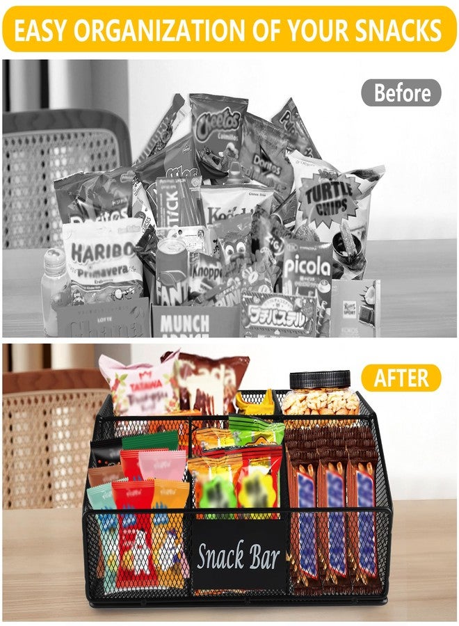 Xbopetda Snack Organizer for Countertop, Metal Snack Tray Snack Basket, Chips Organizer Snack Bar Station Decor, 5 Compartment Snack Organizer Holder for Kitchen Pantry Organizer and Storage - Image 3