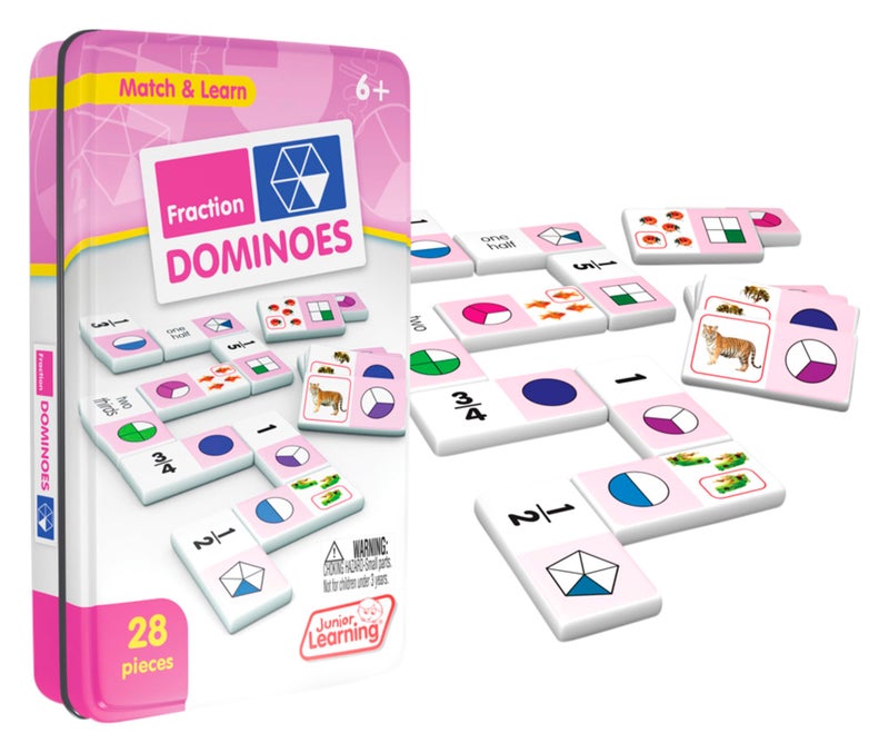Junior Learning JL485 Fraction Dominoes, Multi 7.8 H x 4.7 L x 1.5 W - Image 1