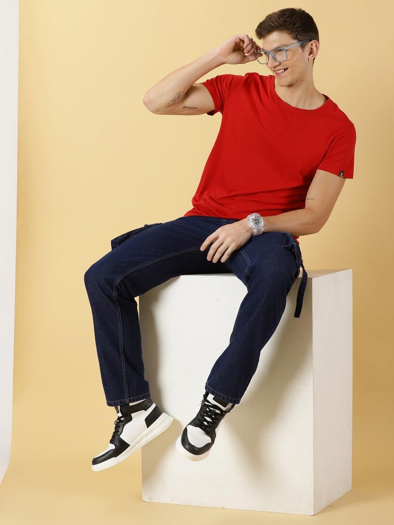 Thomas Scott Men's Relaxed Fit Cargo Jeans (TSJ072-DarkBlue, 36) - Image 5