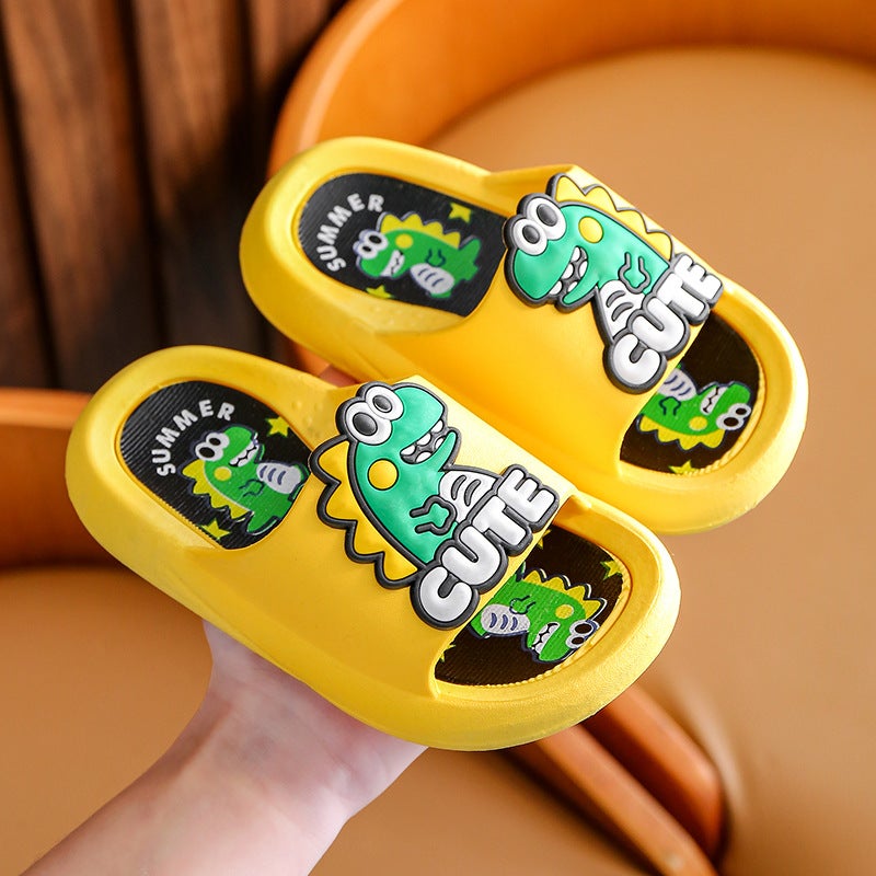 Kids Cartoon Dinosaur Slippers Spring Summer A01 yellow dinosaur/ 