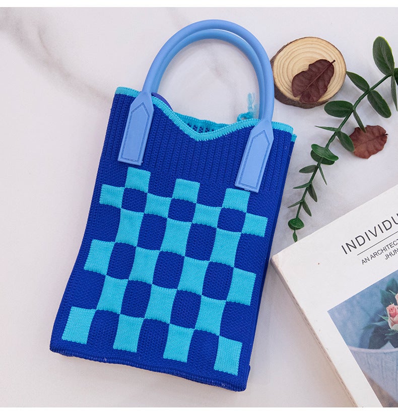 Small Flower Shoulder Bag 2024 Portable Simple Travel Collocation Knitted Handbag Student Casual Bag Large Capacity Mobile Phone - Image 1