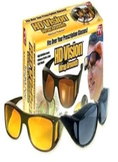 Generic 2-Piece HD Vision 3D Glasses Black/Orange 