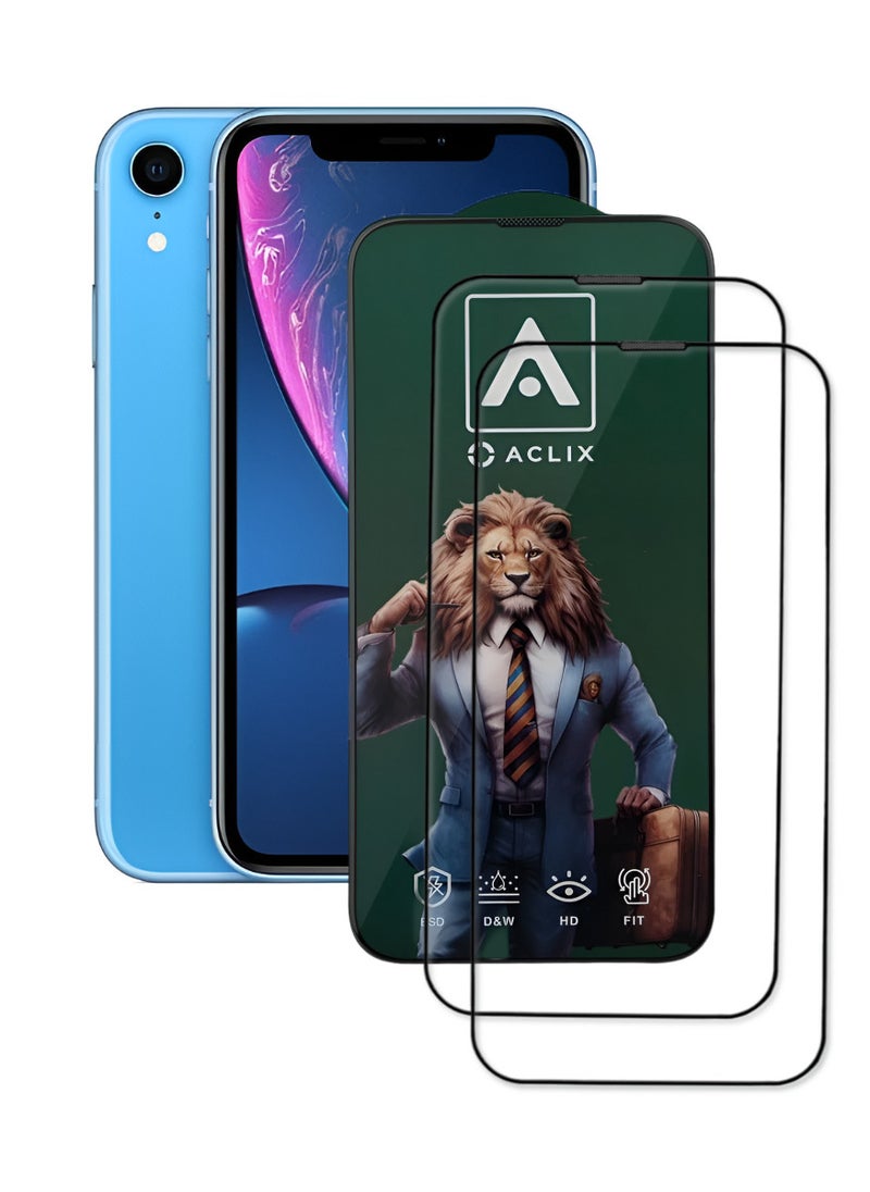 ACLIX 2 Pieces Antistatic ESD Dustproof Premium Quality High Definition Tempered Glass Screen Protector Designed For  iPhone XR - Image 1