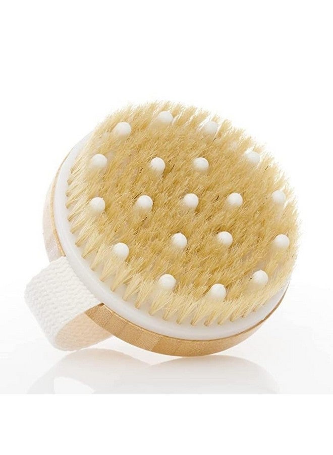 ANNIE Wooden Bath Brush with Massaging Nodes for Dry brushing | Wet and Dry Bath Brush for Cellulite and Lymphatic, Suitable for all skin types - Image 1