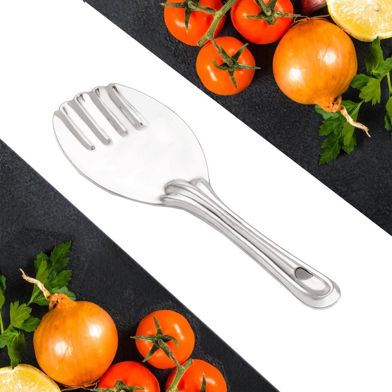 Velofeil Set of 3 Stainless Steel Kitchen Tools 235cm Panja Rice Spoon 36cm Skimmer Jhara 305cm Turner Spatula Ideal for Cooking Serving - Image 5