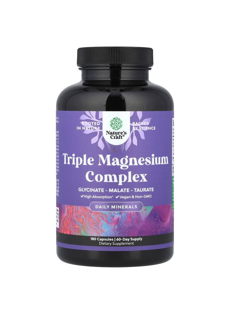 Triple Magnesium Complex, 180 Capsules (133 mg per Capsule)