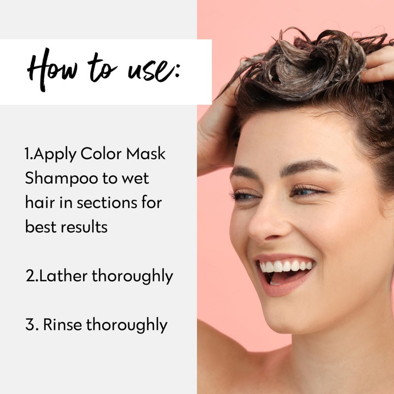 FOUR REASONS Hair Color Shampoo (8 Colors) - Sulfate Free Rich Brown Hair Toner - Color Depositing Shampoo for Color Treated Hair, Vegan, 8.45 Fl Oz (Chocolate/Brown) - Image 5