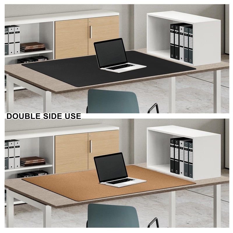 MAIDERN 40â€ x 24â€ Leather Desk Mat XL, Large Desk Pad, Reversible Cork & Leather Large Mouse pad for Desk, Waterproof Computer Desk Mat for Gaming Home Office (Black) â€¦ - Image 5