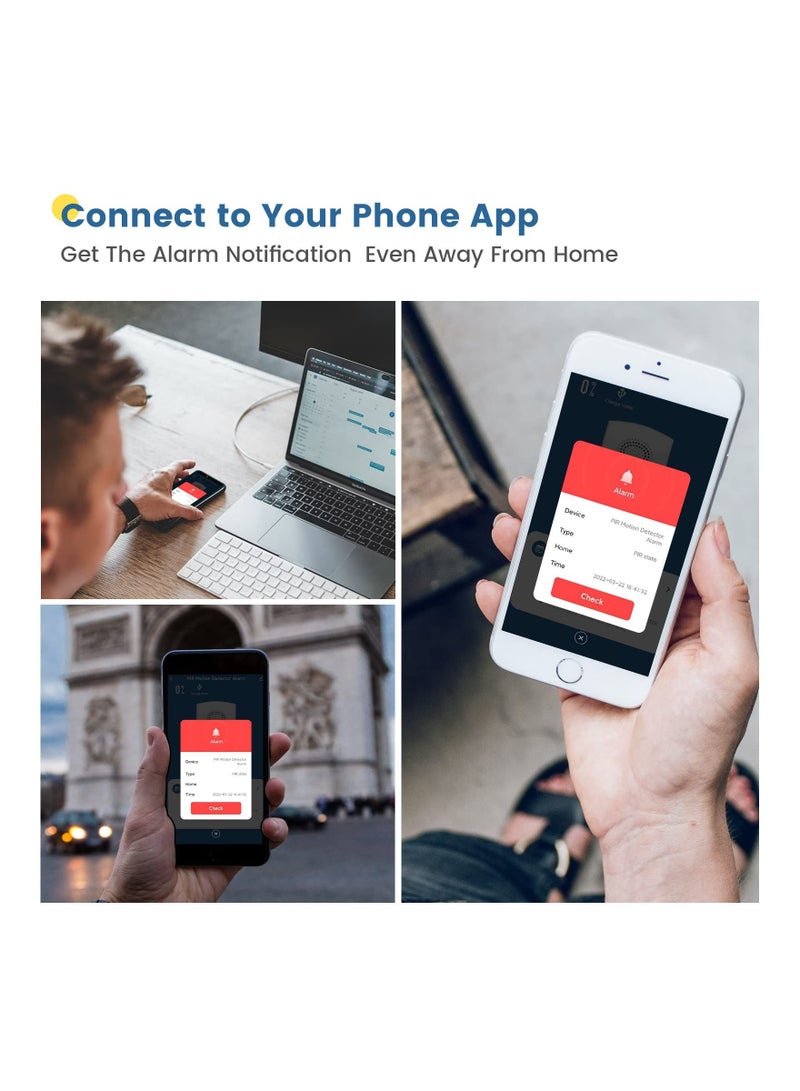 KASTWAVE Upgraded Smart WiFi Motion Sensor Detector Alarm Indoor with Siren, Phone App, Alert History, Scheduled Working Times - Infrared Motion Sensor Alarm for Home Garage, Only Support WiFi 2.4G - Image 3
