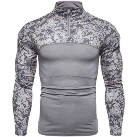 mens Camouflage Tactical Military Clothing Combat Shirt Army Black  - Image 2
