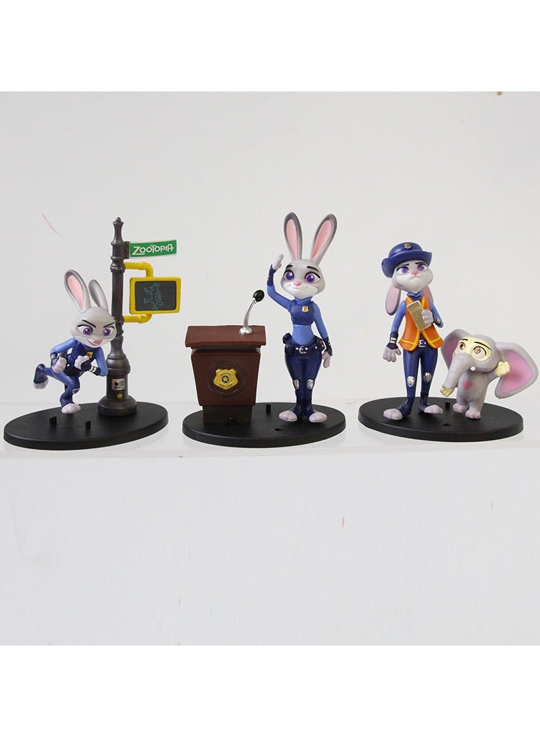 عام طقم تماثيل زوتوبيا مكوّن من 6 قطع، زينة مكتبية أو لأعياد الميلاد، يصلح كهدية لأصدقاء ومحبي زوتوبيا. - Image 2