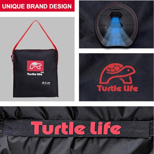 Turtle Life BBQ Grill Cover, 58 Inch Heavy Duty Waterproof 3-4 Burner Barbecue Gas Grill Covers for Weber Spirit Char-Broil Performance and Signature, Black - Image 3